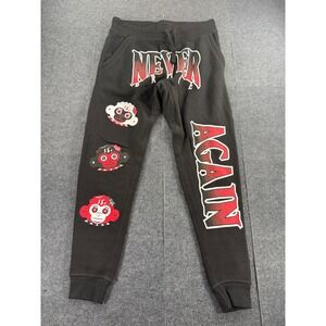 Never Broke Again Mens Black Graphic Joggers Sweatpants XXL Monkey Red White